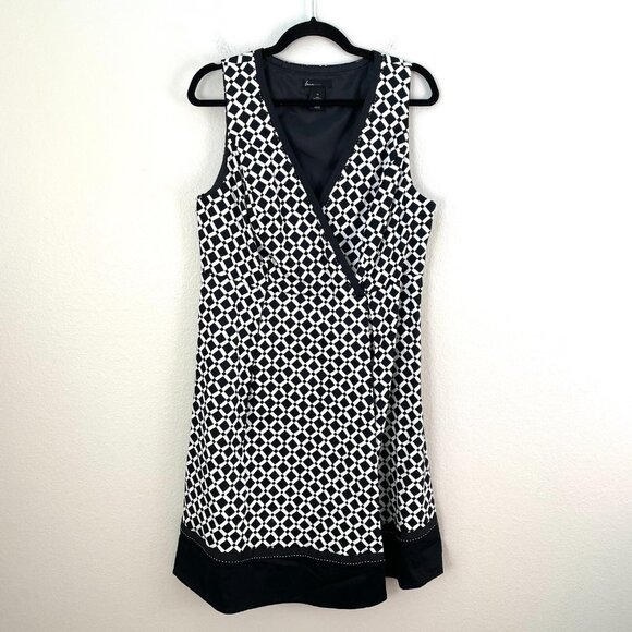 Lane Bryant Womens Plus 14 Faux Wrap Dress Sleeveless Knee Length V Neck - Picture 1 of 8